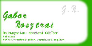 gabor nosztrai business card